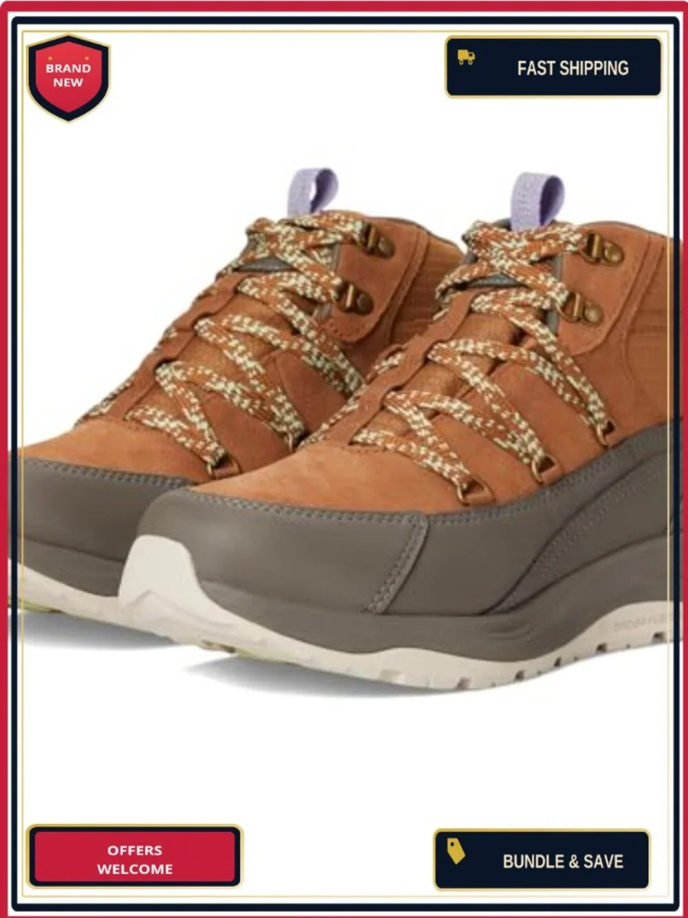 Women's Hiking Boots Leather Suede Waterproof Insulated Lace-Up Ankle
